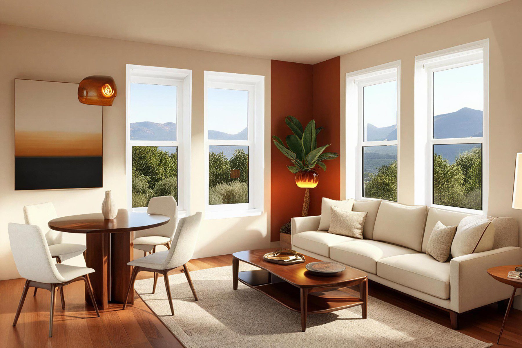 Living Room 1BR Mid Century