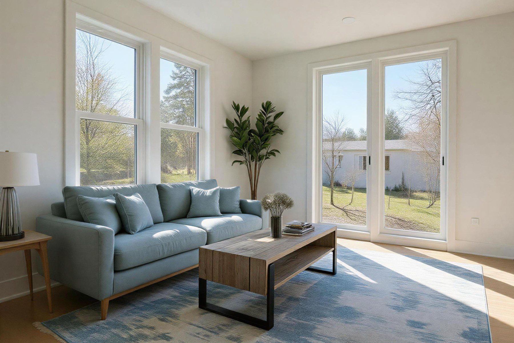 Living Room Simple Blue